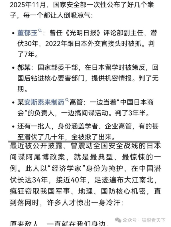 多名日谍落网，网友：还有多少没抓？